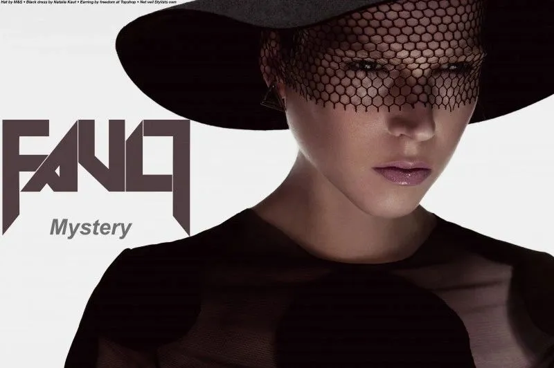 Fault Magazine "Mystery" cover with a model in a wide-brimmed hat