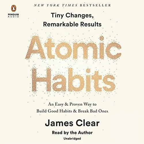Book cover: Atomic Habits by James Clear